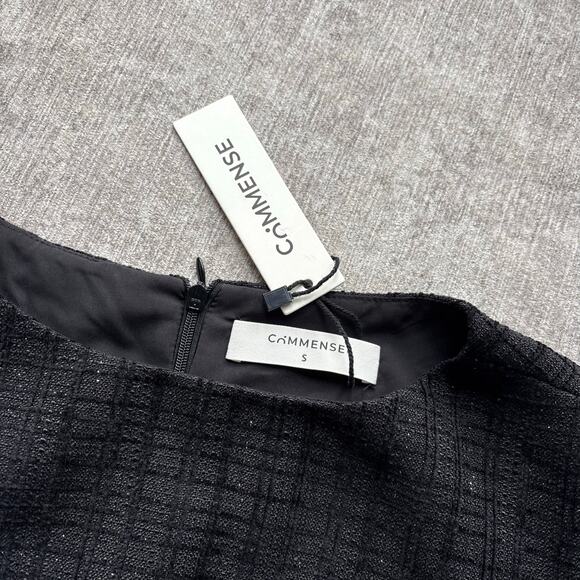 NWT Commense Black Knit Dress with Gold Detailing - Picture 2 of 3